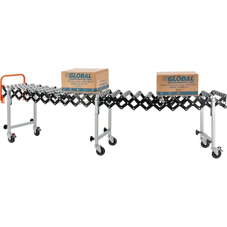 Global Industrial 2ft4in to 8ft11inL Steel Skate Wheel Conveyor, Portable & Expandable, 14in W 988988